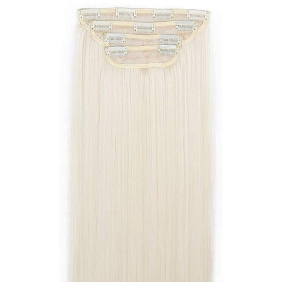 24” WHITE BLONDE STRAIGHT 280 G  4 PEICE CLIP INS